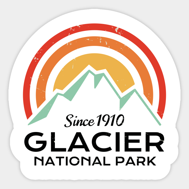 Glacier National Park Sticker - National Park Retro Sticker - Sticker